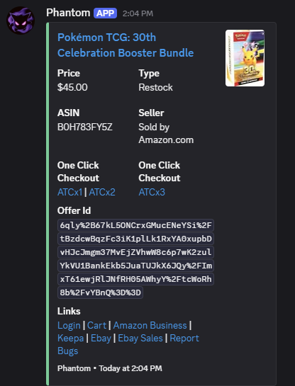 Amazon monitor: 30th Celebration Booster Bundle with one-click checkout links