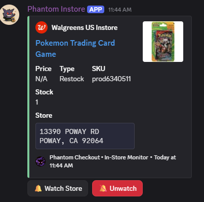 Walgreens in-store monitor: Pokémon TCG restock in Poway, CA