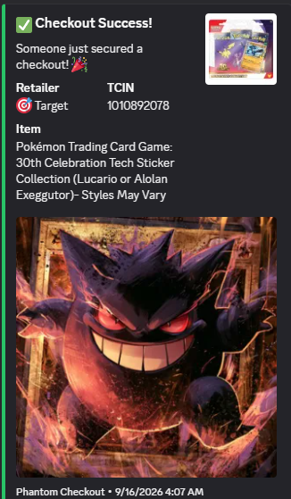 Checkout success: Pokémon 30th Celebration Booster Bundle at Target